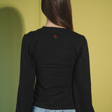 The Puffed Sleeve Top in black