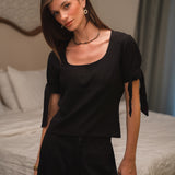 The Bow Top - in Black