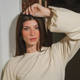 The Puffed Sleeve Top- in Cream