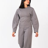 Grey Interlock Knit Pants