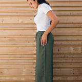 Olive Linen Pants