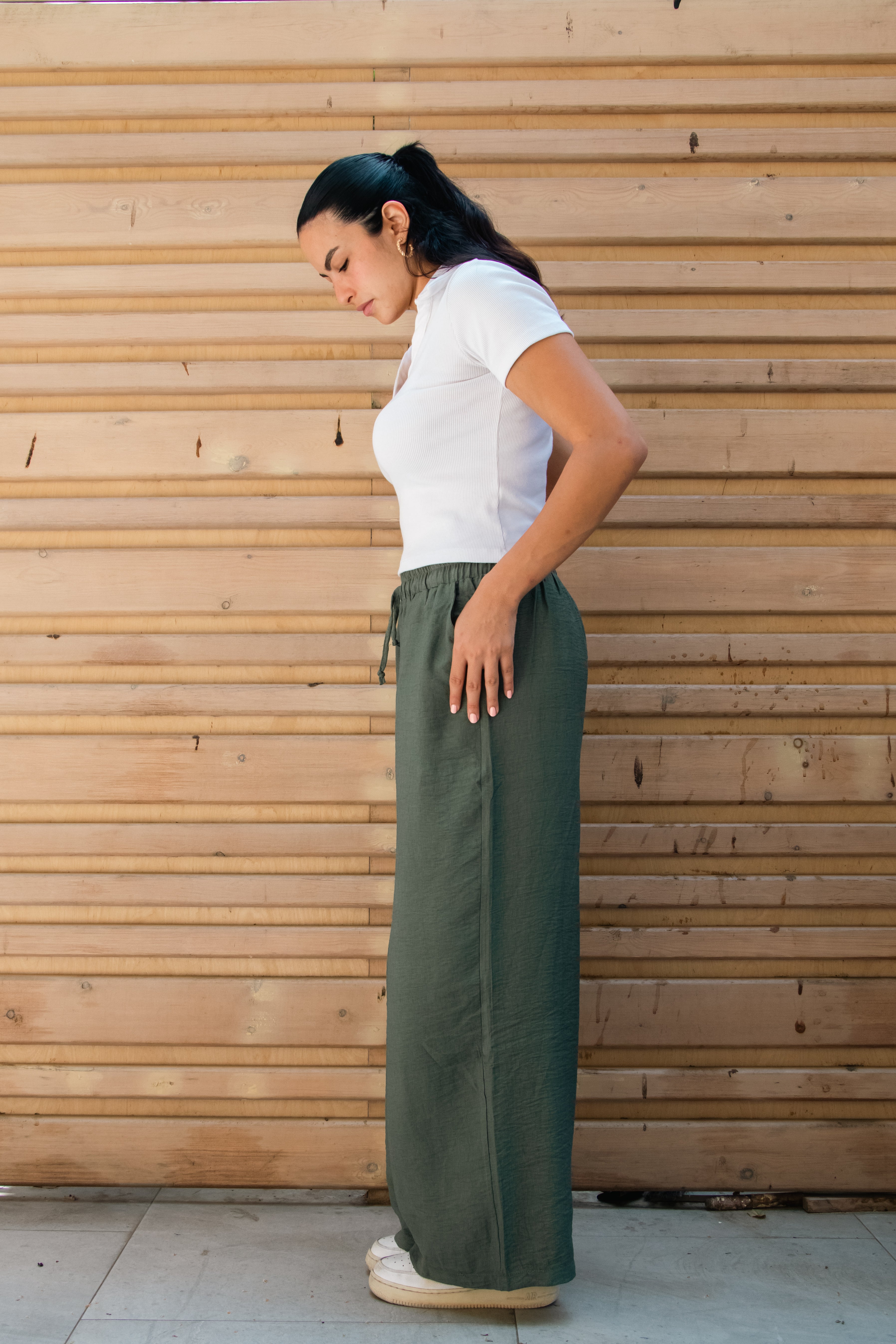 Olive Linen Pants