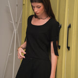 The Bow Top - in Black