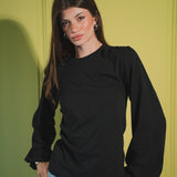 The Puffed Sleeve Top in black
