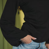 The Puffed Sleeve Top in black