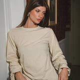 The Puffed Sleeve Top- in Cream