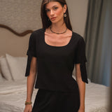 The Bow Top - in Black