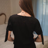 The Bow Top - in Black