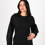 Black Interlock Knit Top