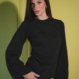 The Puffed Sleeve Top in black